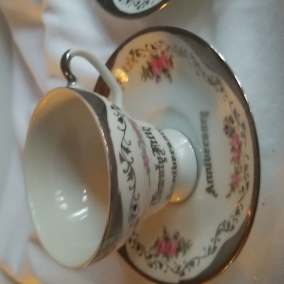 2 cups and saucers 25 th anniversary - Picture 2 of 4